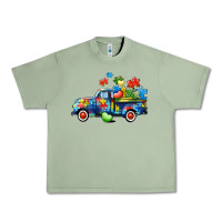 Oil Green Autism truck Urban Heavy Tee - CowGirlArtShop