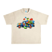 Sandshell Autism truck Urban Heavy Tee - CowGirlArtShop