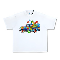 White Autism truck Urban Heavy Tee - CowGirlArtShop