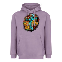 Lavender western turquoise's leopard cross  wooden aztek sunflowers background Heavyweight Hoodie - BarkalooDesign