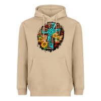 Mushroom western turquoise's leopard cross  wooden aztek sunflowers background Heavyweight Hoodie - BarkalooDesign