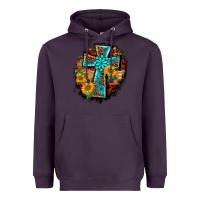 Plum western turquoise's leopard cross  wooden aztek sunflowers background Heavyweight Hoodie - BarkalooDesign