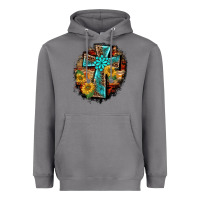 Storm western turquoise's leopard cross  wooden aztek sunflowers background Heavyweight Hoodie - BarkalooDesign