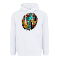White western turquoise's leopard cross  wooden aztek sunflowers background Heavyweight Hoodie - BarkalooDesign