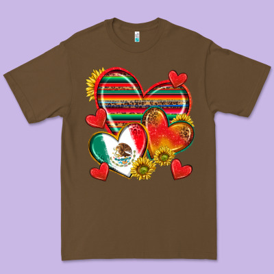 Mexican Hearts Premium Tee Designed By Texasbilliewilder