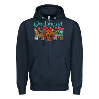 Navy dachshund mom Zipper Hoodie - Artiststas
