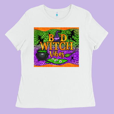 Bad Witch Vibes Ladies Tee Designed By Nancycooperartshop