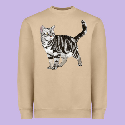 American Shorthair Cat Heavyweight Sweatshirt Designed By Lillyallendesigns