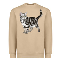 Mushroom American Shorthair Cat Heavyweight Sweatshirt - LillyAllenDesigns