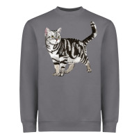 Storm American Shorthair Cat Heavyweight Sweatshirt - LillyAllenDesigns