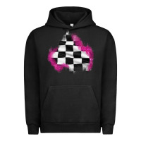 Pigment Black race flag glitter patch Urban Hoodie - AdoDesignShop
