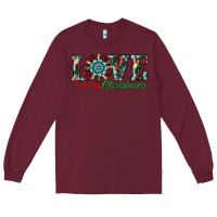 Burgundy christmas love windmill Long Sleeve Tee - RanaPortraitStore