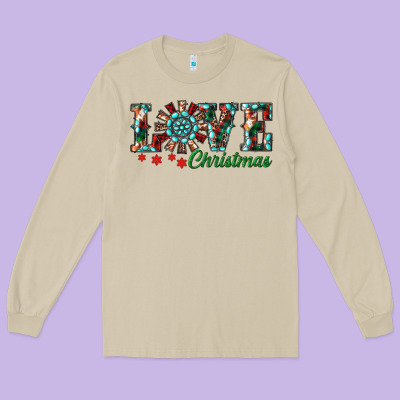 Christmas Love Windmill Long Sleeve Tee Designed By Ranaportraitstore