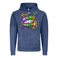 Vintage Denim mardi gras lip olivia Vintage Hoodie - OliviaCreatesArt