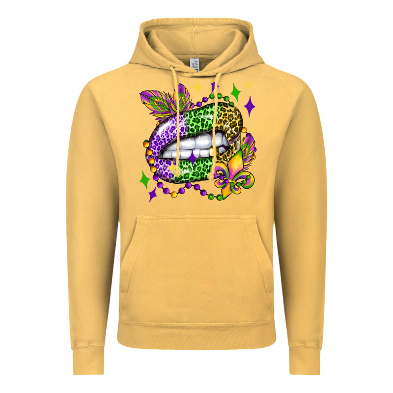 Mardi Gras Lip Olivia Vintage Hoodie by OliviaCreatesArt | Teevron