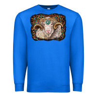 True Royal merino ram with leopard background Premium Sweatshirt - BarkalooDesign