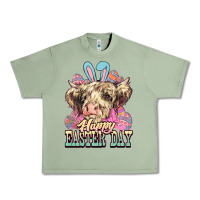Oil Green Happy Easter Day cow Urban Heavy Tee - HowdyJamesFarm