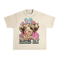 Sandshell Happy Easter Day cow Urban Heavy Tee - HowdyJamesFarm