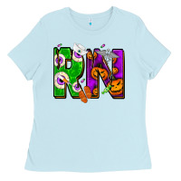 Baby Blue Halloween RN Registered Nurse Ladies Tee - NancyCooperArtShop