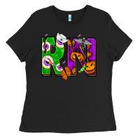 Black Halloween RN Registered Nurse Ladies Tee - NancyCooperArtShop