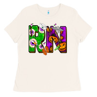 Bone Halloween RN Registered Nurse Ladies Tee - NancyCooperArtShop