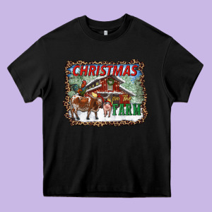 Christmas On The Farm Heavy Core Tee Designed By Ranaportraitstore