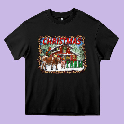Christmas On The Farm Heavy Core Tee Designed By Ranaportraitstore