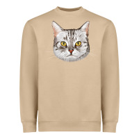 Mushroom American Shorthair Cat Face Heavyweight Sweatshirt - LillyAllenDesigns