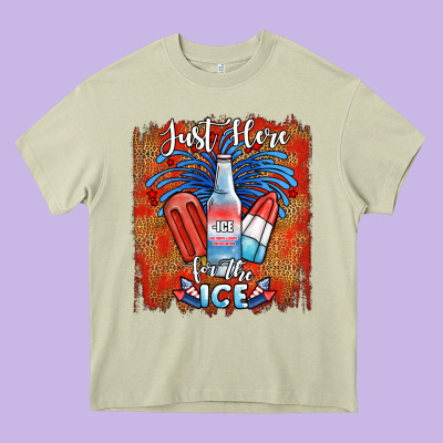 Just Here For The Ice Heavy Core Tee Designed By Jahusdesignshop