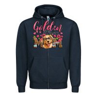Navy golden retriever mom Zipper Hoodie - Artiststas