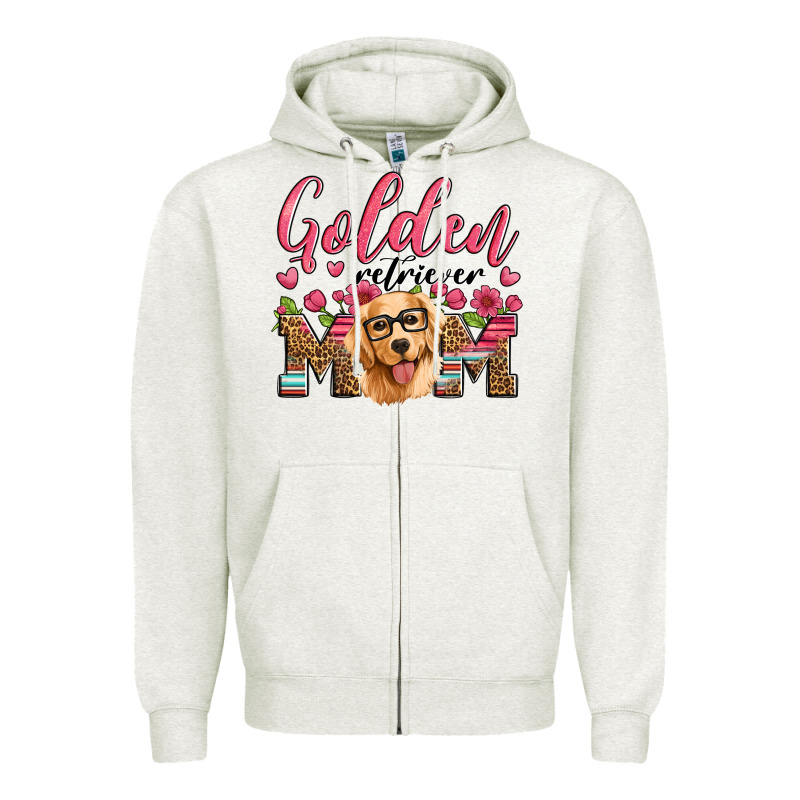 Golden Retriever Mom Zipper Hoodie by Artiststas | Teevron