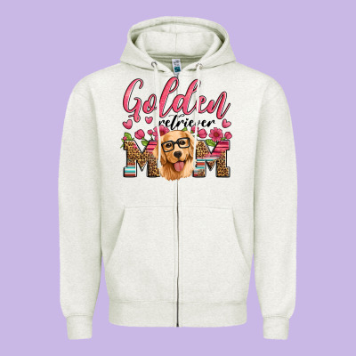 Golden Retriever Mom Zipper Hoodie Designed By Artiststas