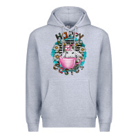 Heather Grey Happy Easter Premium Hoodie - CowhideDigitalArt