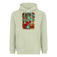 Matcha he is risen cross with roses background Heavyweight Hoodie - BarkalooDesign