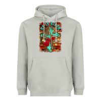 Moon Dust he is risen cross with roses background Heavyweight Hoodie - BarkalooDesign