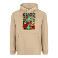 Mushroom he is risen cross with roses background Heavyweight Hoodie - BarkalooDesign