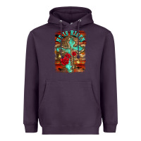 Plum he is risen cross with roses background Heavyweight Hoodie - BarkalooDesign