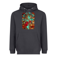 Smoke he is risen cross with roses background Heavyweight Hoodie - BarkalooDesign