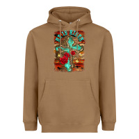 Toasted Coconut he is risen cross with roses background Heavyweight Hoodie - BarkalooDesign