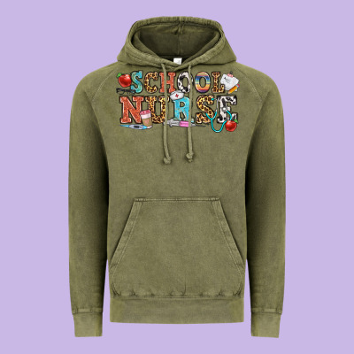 School Nurse Vintage Hoodie Designed By Oliviacreatesart