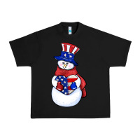 Black Patriotic snowman 4th of july Urban Heavy Tee - HowdyJamesFarm