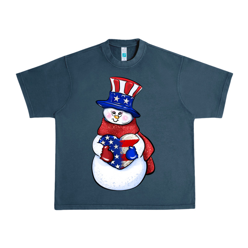 Patriotic Snowman 4th Of July Urban Heavy Tee by HowdyJamesFarm | Teevron