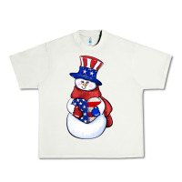Pistachio Patriotic snowman 4th of july Urban Heavy Tee - HowdyJamesFarm