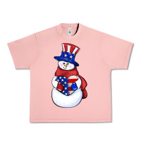 Salmon Patriotic snowman 4th of july Urban Heavy Tee - HowdyJamesFarm