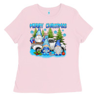 Bubblegum Pink merry christmas gnomies Ladies Tee - texasbilliewilder