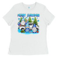 White merry christmas gnomies Ladies Tee - texasbilliewilder
