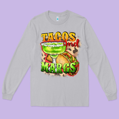 Tacos And Margs Long Sleeve Tee Designed By Fadigitalartstudio