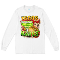 White Tacos and margs Long Sleeve Tee - FaDigitalArtStudio