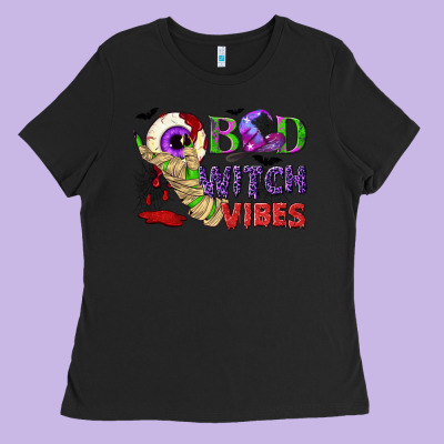 Bad Witch Vibes Ladies Tee Designed By Nancycooperartshop