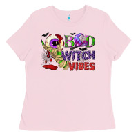 Bubblegum Pink Bad witch vibes Ladies Tee - NancyCooperArtShop